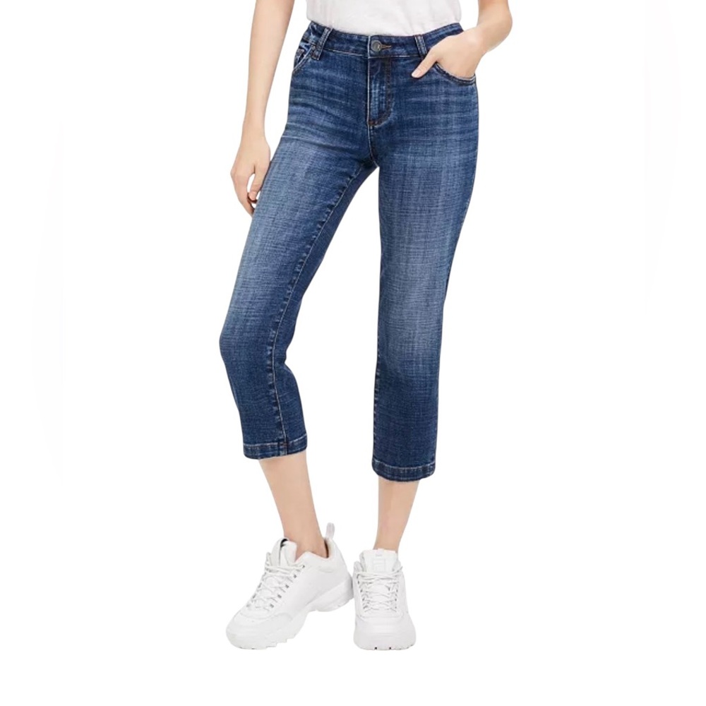 Kut from the Kloth•Lauren Crop Straight Leg Jeans Dark Wash